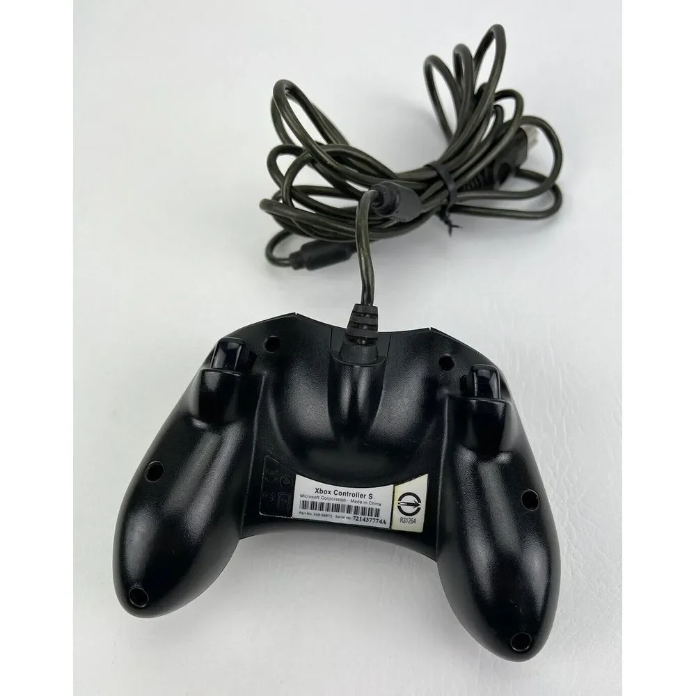 Original Wired Microsoft Xbox Controller S in Black No. X08-69873